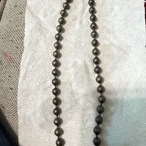 Gunmetal Ball Bead Chain Necklace - Simple Metallic Strand